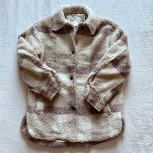 H&M plaid Sherpa coat